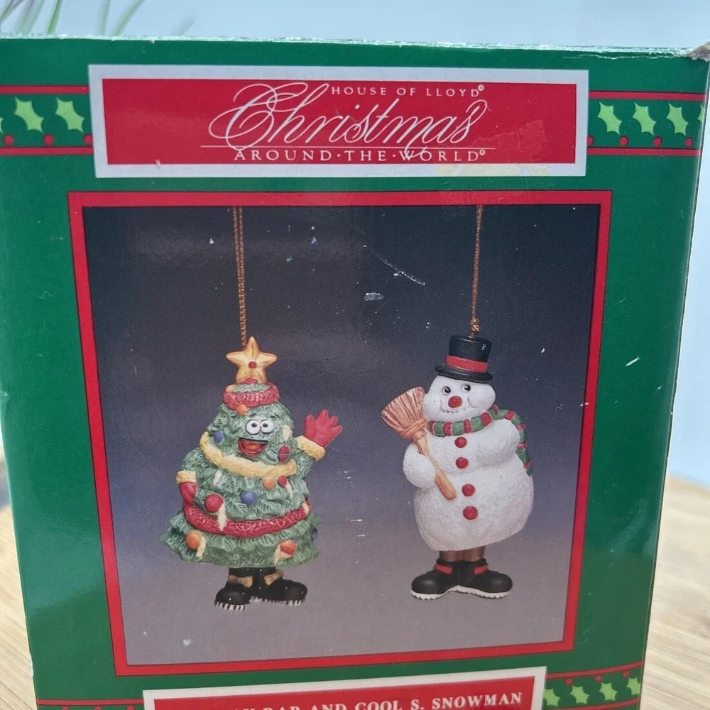 Christmas Ornaments Set Of 2 Snowman & Christmas Tree Christmas Around the World - Picture 4 of 9